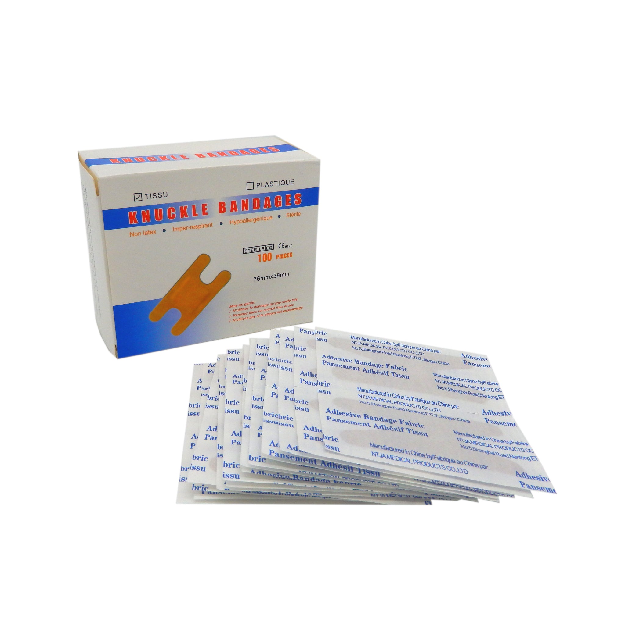 Coverlet Adhesive Dressing Strips For Knuckles - 100 Count Box, Latex-Free Fabric Bandages 5 thumbnail image