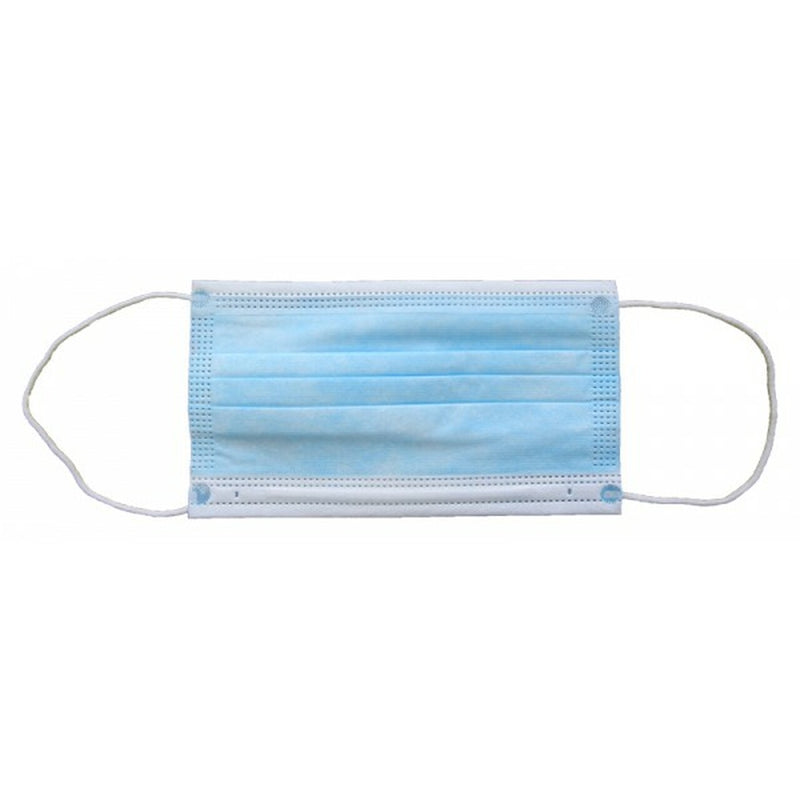 Pleated facial mask with earloops - level 2, blue (50)