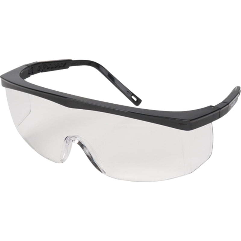 Safety glasses.  Black frame - Clear lens