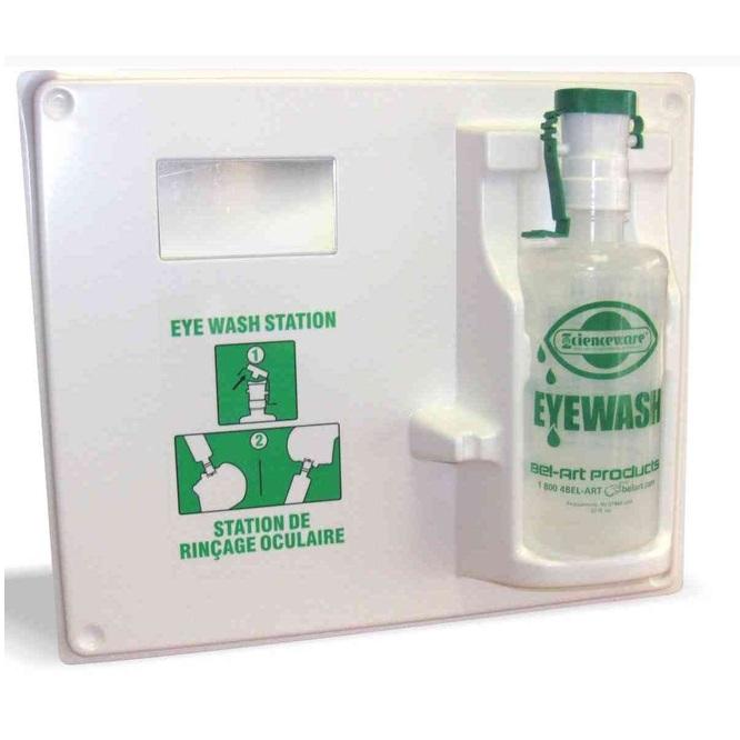 Single bottle eye wash station panel only with mirror for 1000 ml bottle