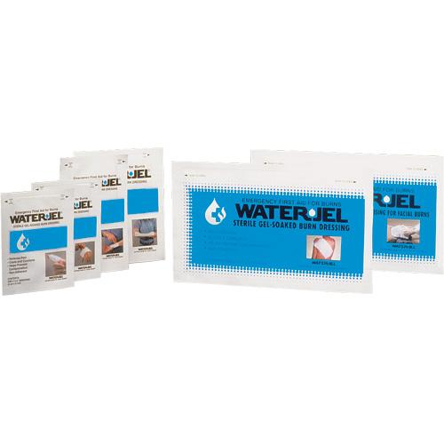 Water-Jel sterile burn dressing soaked in soluble gel. 10cm x 10cm.