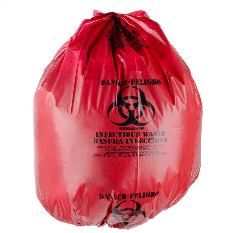 Sac pour déchets à risque biologique 45 litres - 61cm x 61cm - (paquet de 50)