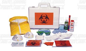 Biohazard mobile spill kit - plastic carrying case