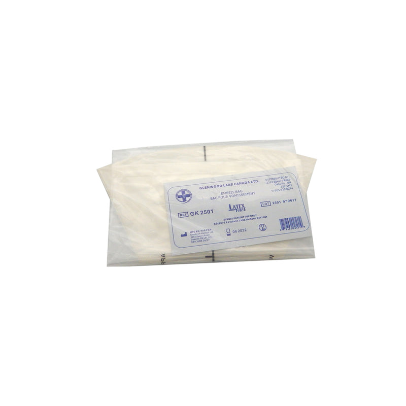 Vomit (emesis) bag. Wide opening. Polyethylene bag.