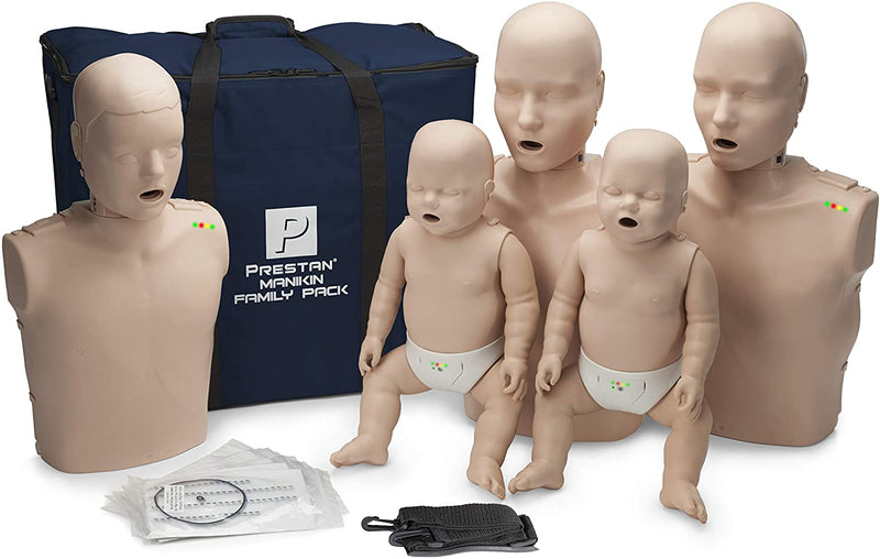 Prestan Professional Manikin Jaw Thrust Family pack with CPR feedback Medium skin