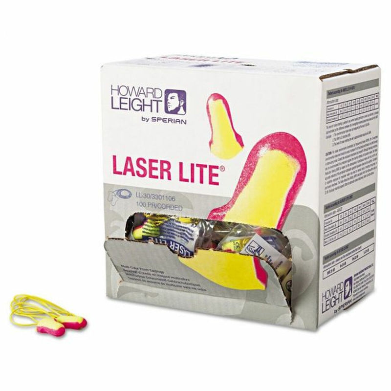 Foam ear plugs LASER LITE - Howard Leight by Honeywell -corded (100)