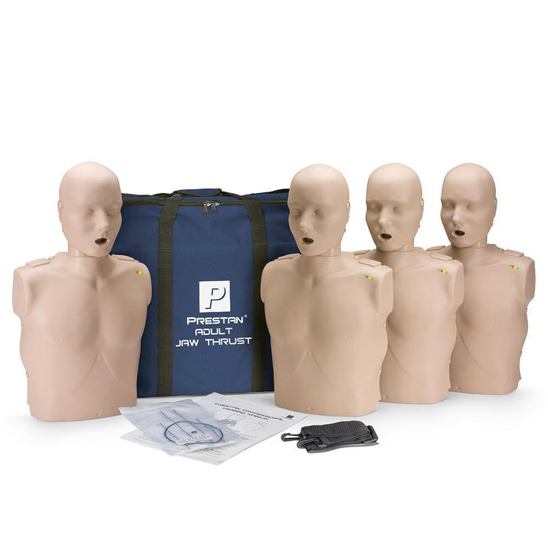 Prestan Professional Adult jaw thrust manikin with monitor. Medium skin (4 Pack)