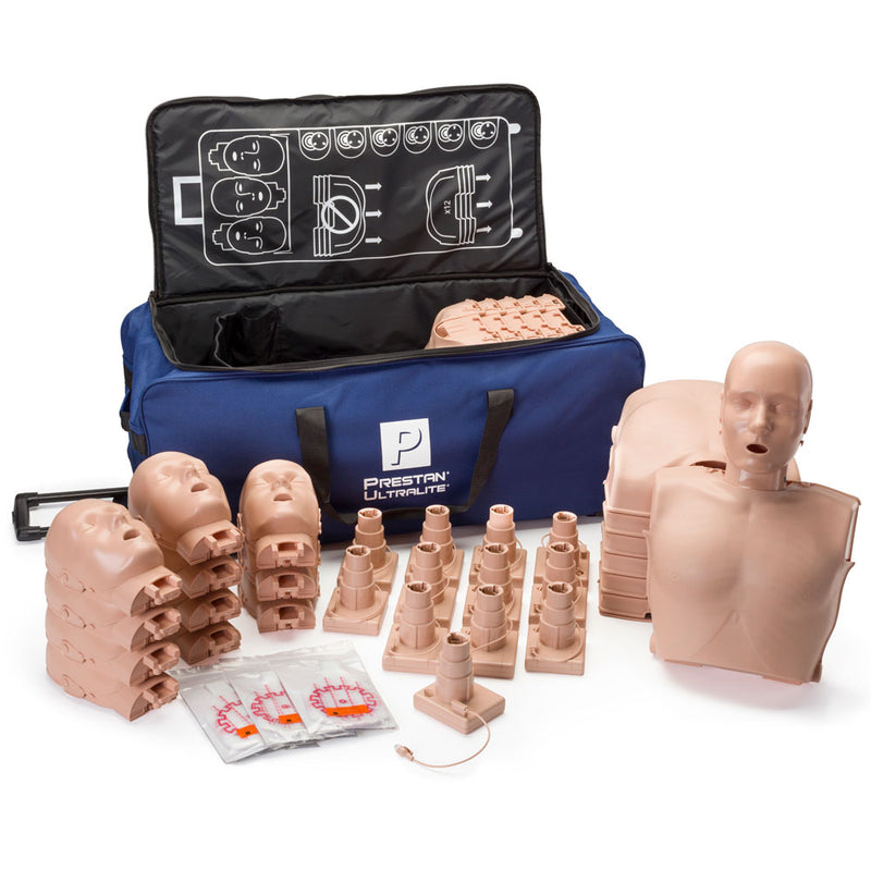 Prestan Professional Adult Ultralite Manikin with CPR feedback 12-Pack (Medium Skin)
