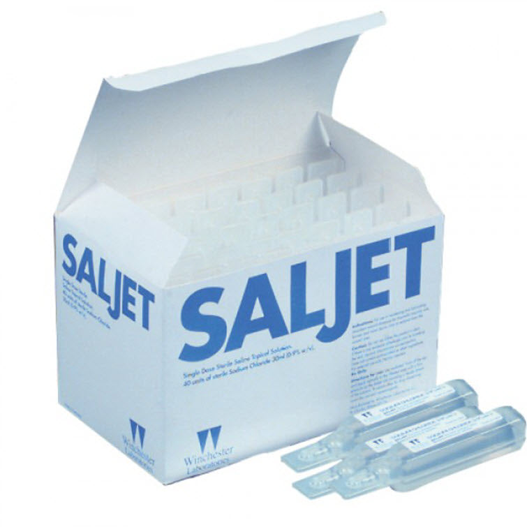 Saljet 30ml ampule 0.9% NaC. Box of 40 units