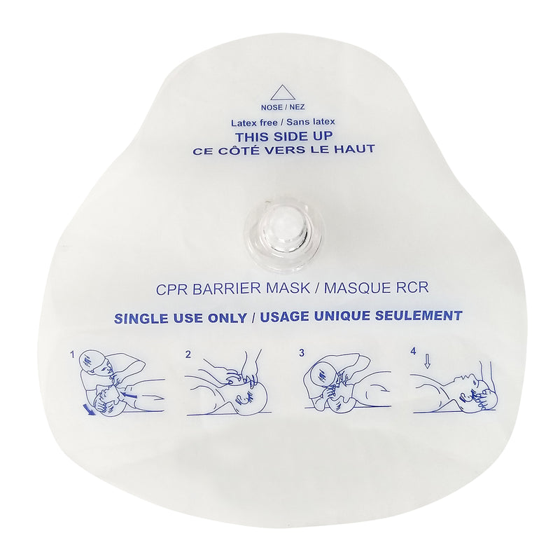 Barrier face shield for CPR with one-way valve