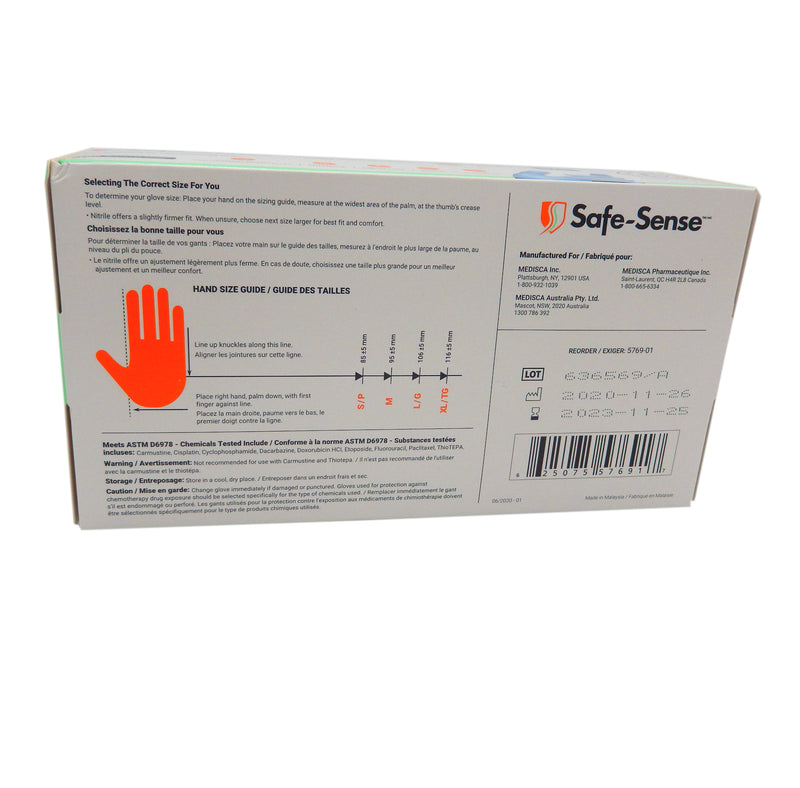 Nitrile powder free textured examination gloves - blue - Small (100)